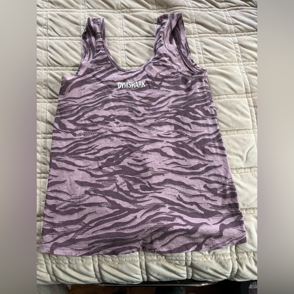 Gymshark Pink Mauve Zebra-Print Performance Tank - Picture 3 of 4